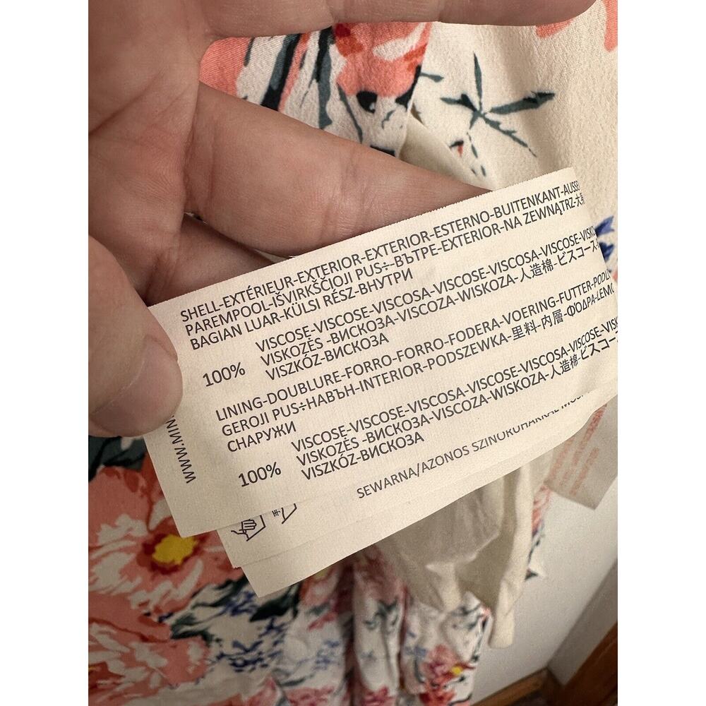 MINKPINK White Red Wrap Dress Little Blooms Floral Maxi V Neck Slit Womens Sz M - Picture 5 of 7